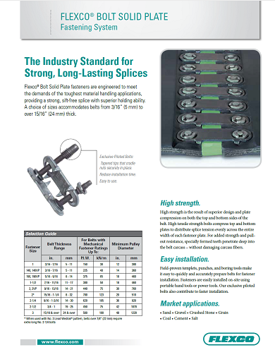 Brochure Cover Flexco Bolt Solid Plate - Shipp Belting